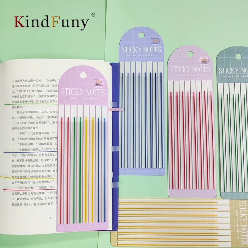 KindFuny 160 시트 투명 스티커 노트, 책 메모장 책갈피, 메모 패드, 인덱스 탭, 독서 주석